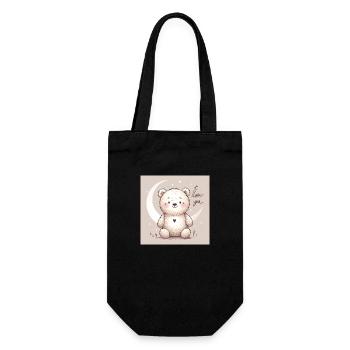 Bär Liebe - Geschenkbeutel für Flaschen - Schwarz - Vorne
