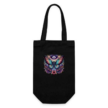 Schauriger Schmetterling mit Totenkopf - Geschenkbeutel für Flaschen - Schwarz - Vorne