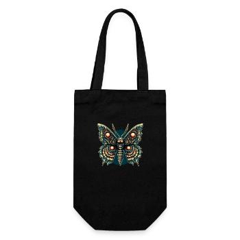Schauriger Schmetterling mit Totenkopf - Geschenkbeutel für Flaschen - Schwarz - Vorne