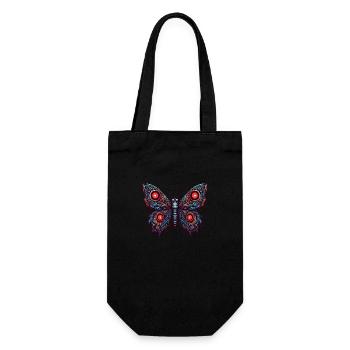 Schauriger Schmetterling mit Totenkopf - Geschenkbeutel für Flaschen - Schwarz - Vorne