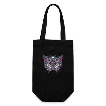 Schauriger Schmetterling mit Totenkopf - Geschenkbeutel für Flaschen - Schwarz - Vorne