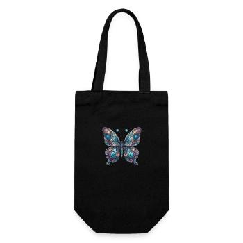 Schauriger Schmetterling mit Totenkopf - Geschenkbeutel für Flaschen - Schwarz - Vorne