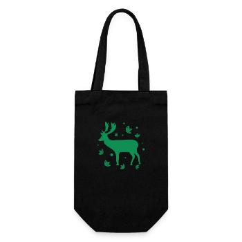 Deer - Forest, Nature, Animal Welfare - Gift Bag for Bottles - black - Front