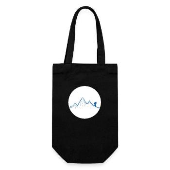 Ski dich frei! (dunkel blau) - Geschenkbeutel für Flaschen - Schwarz - Vorne