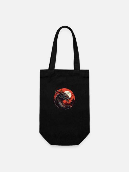 Dragon de la nuit rouge - Sac à bouteille - noir