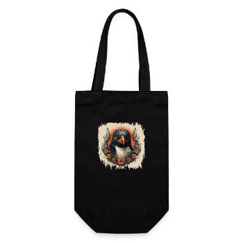 dancing penguin present statement cool - Geschenkbeutel für Flaschen - Schwarz - Vorne