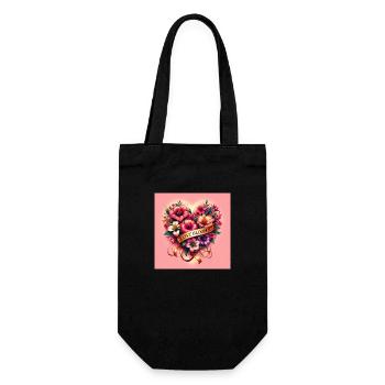 Love Blooms - Gift Bag for Bottles - black - Front