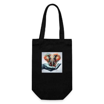 Elefanten Liebe, erhalten und schützen. - Geschenkbeutel für Flaschen - Schwarz - Vorne
