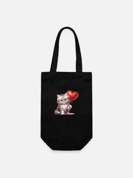 A cute kitten wearing glasses - Sac à bouteille - noir