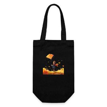 Flying kites is fun for children - Gift Bag for Bottles - black - Front