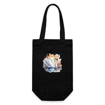 Power Animal Swan - Gift Bag for Bottles - black - Front