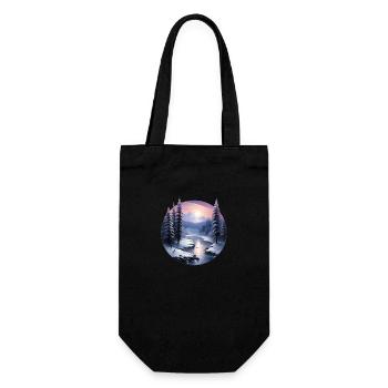 Winter Magic Landscape - Gift Bag for Bottles - black - Front