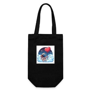 Astronaute ballon coeur - Sac à bouteille - noir - Devant
