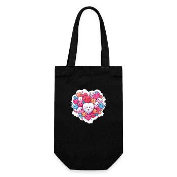 Valentine Heart Group Herz Familie - Geschenkbeutel für Flaschen - Schwarz - Vorne
