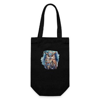 Pouvoir chamanique, Animal, Hibou, Sagesse, Intuition - Sac à bouteille - noir - Devant