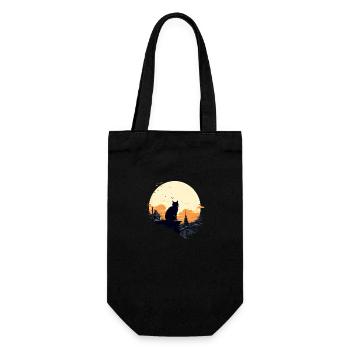 Lonely cat - Gift Bag for Bottles - black - Front