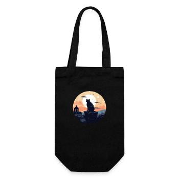 Cat on the roof - Gift Bag for Bottles - black - Front
