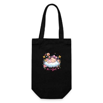 It`s a Girl - Geschenkbeutel für Flaschen - Schwarz - Vorne