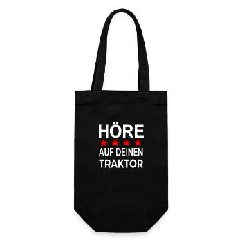 Traktor - Geschenkbeutel für Flaschen - Schwarz - Vorne