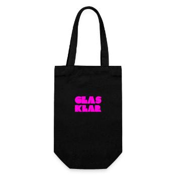 klarer geht es nicht - Geschenkbeutel für Flaschen - Schwarz - Vorne