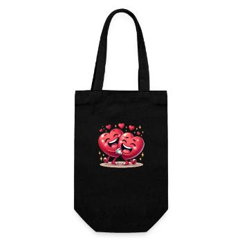 Happy Valentine’s Hearts! - Gift Bag for Bottles - black - Front