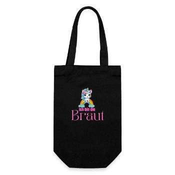 Ich bin die Braut - Geschenkbeutel für Flaschen - Schwarz - Vorne