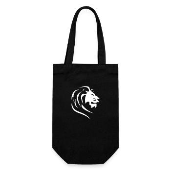 Mighty Lion Head with Mane Tattoo Style - Gift Bag for Bottles - black - Front