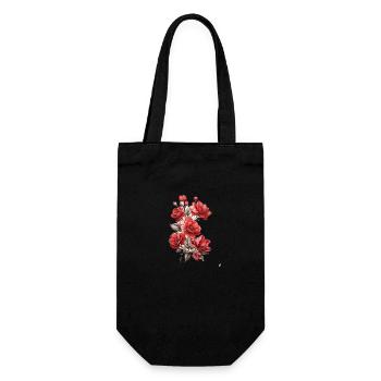 Schöne Rote Blume - Geschenkbeutel für Flaschen - Schwarz - Vorne