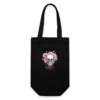 Love is in the air Valentine's Day Skeleton Gothic - Gift Bag for Bottles - black - Front