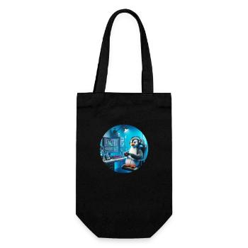 PinguStreamer Logo Rund - Geschenkbeutel für Flaschen - Schwarz - Vorne