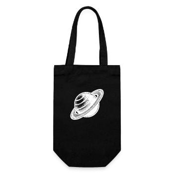 Ringed planet Saturn with ring system in the solar system - Gift Bag for Bottles - black - Front