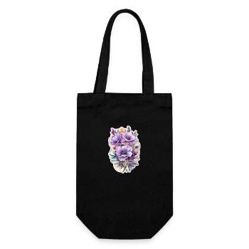 Blaue Wildblume - Geschenkbeutel für Flaschen - Schwarz - Vorne