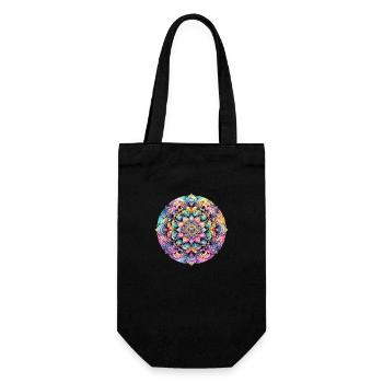 Eleganz der Farbblüte - Geschenkbeutel für Flaschen - Schwarz - Vorne