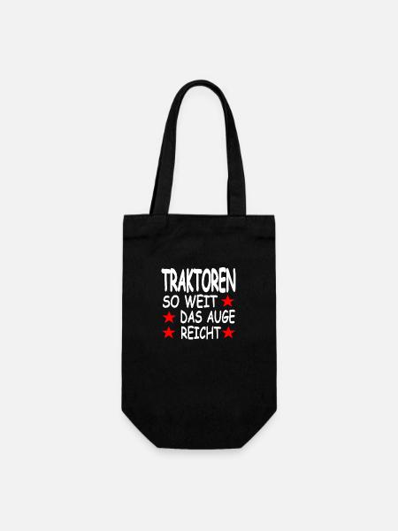 Traktor - Geschenkbeutel für Flaschen - Schwarz