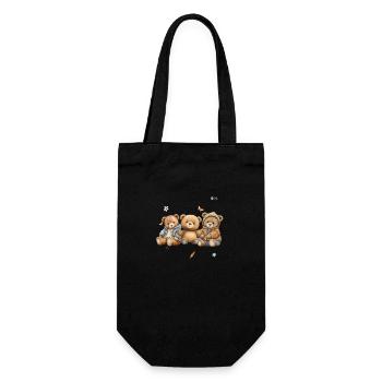 Teddybär - Geschenkbeutel für Flaschen - Schwarz - Vorne