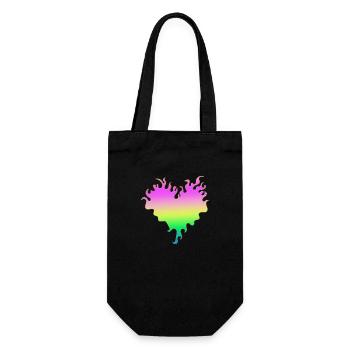 Love Happy Heart Card Valentine Vector Design Art - Gift Bag for Bottles - black - Front