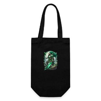 Armored knight dressed in bright green - Gift Bag for Bottles - black - Front