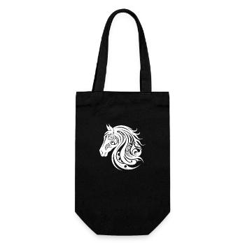Hübsches Pferde Porträt Tattoo Style - Geschenkbeutel für Flaschen - Schwarz - Vorne