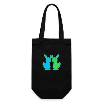 Bunny, Rabbit, Retro Rabbit, Rodent, Rodent Child - Gift Bag for Bottles - black - Front