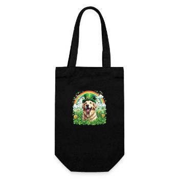 Green Hat and Clover I St. Patrick's Day Golden - Gift Bag for Bottles - black - Front