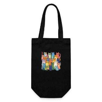 Colorful Cats - Gift Bag for Bottles - black - Front
