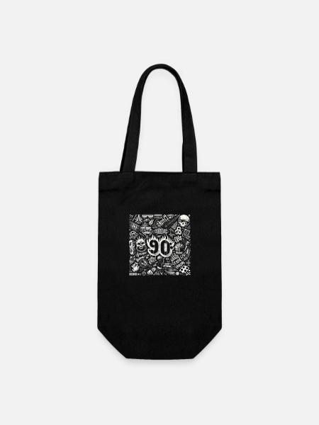 Stilikonen der 90er Jahre - Geschenkbeutel für Flaschen - Schwarz