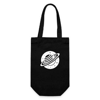 Planète spatiale Saturne avec système d’anneaux et étoiles - Sac à bouteille - noir - Devant
