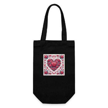 Alles Gute zum Valentinstag - Geschenkbeutel für Flaschen - Schwarz - Vorne