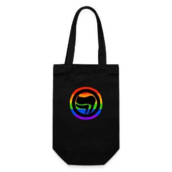Arc-en-ciel antifasciste - Sac à bouteille - noir - Devant