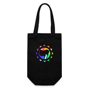 RAINBOW COLORFUL ANTI-FASCIST - Gift Bag for Bottles - black - Front
