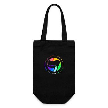 Drapeau antifa arc-en-ciel - Sac à bouteille - noir - Devant