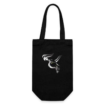 Stier Stierkopf Kopf Logo Steak Beast Gym Horn - Geschenkbeutel für Flaschen - Schwarz - Vorne