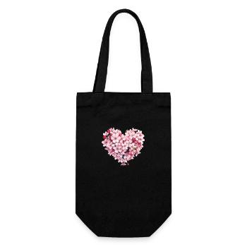 Sakura Heart - Gift Bag for Bottles - black - Front