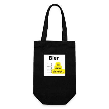Bier - Geschenkbeutel für Flaschen - Schwarz - Vorne
